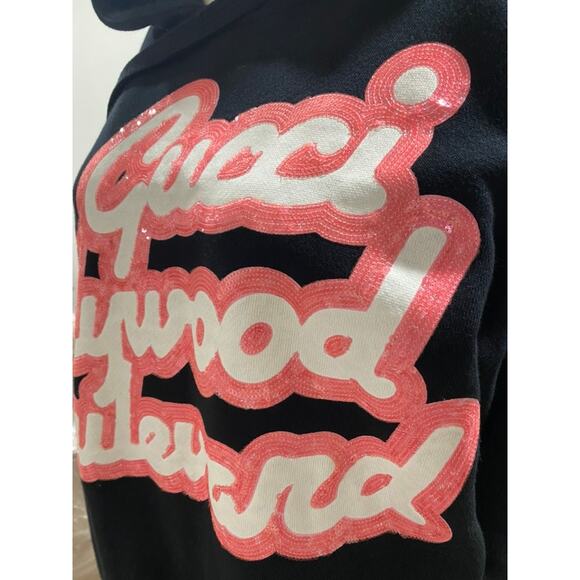 GUCCI Hollywood Boulevard Hooded Sweatshirt Sequined Hoodie Small - Picture 8 of 11